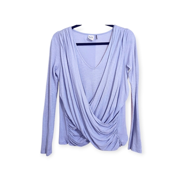 Akemi + Kin Tops - Akemi + Kin Anthropologie Lavender Faux Wrap Ruched Long Sleeve Top Size XS
